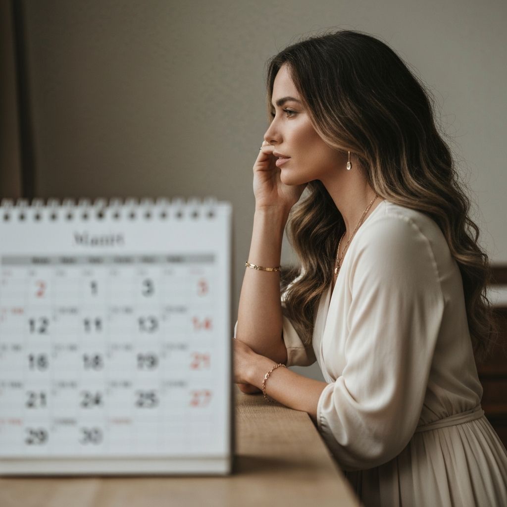 Frau wartet geduldig