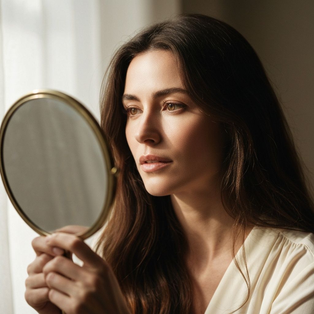 Frau mit nachdenklichem Blick